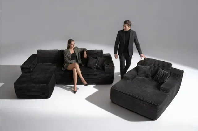 OVIOS Cloud Sectional Couch with Comfy Chaise